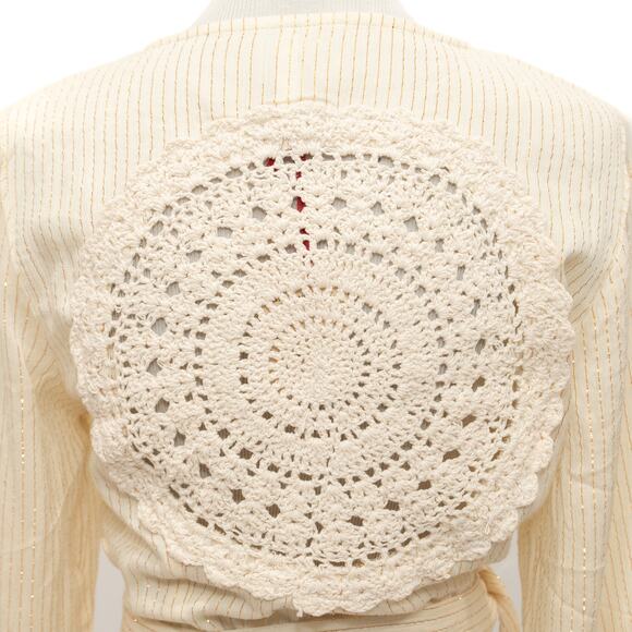 Raga Off White Jaya Wrap Crop Top Size Medium - Picture 6 of 12